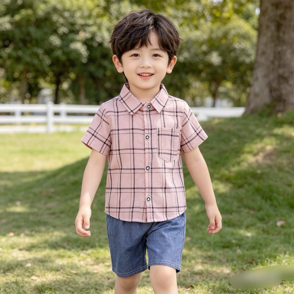 Set bộ quần áo bé trai C6814 kẻ sọc mùa hè thoáng mát size 2-5 tuổi (11-20kg) C1698 F1698 đồ bé trai cao cấp