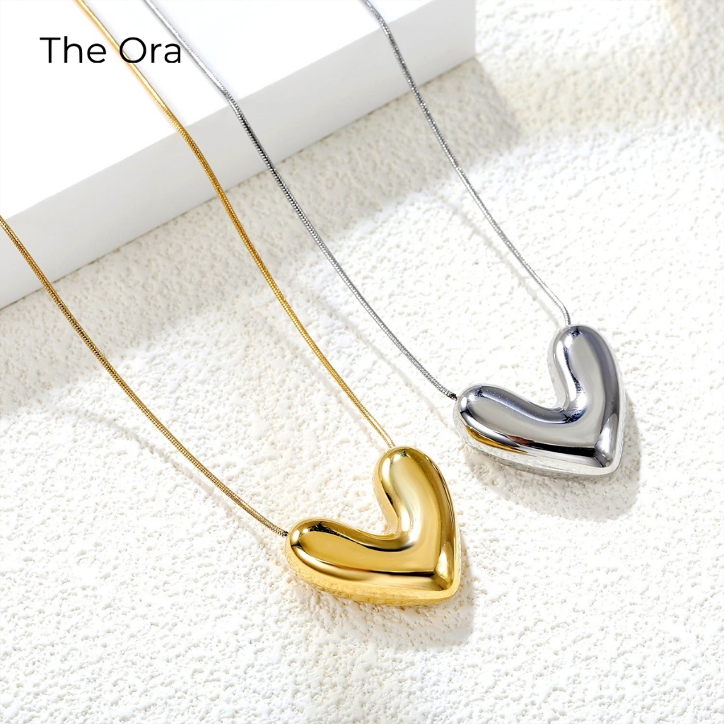 Dây chuyền mạ vàng 18K Silk Heart Ora - Thiết kế tối giản, tinh xảo  - AS005