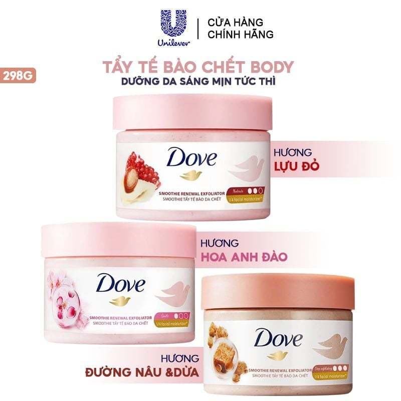 Tẩy Da Chết Toàn Thân Dove Exfoliating Body Polish 225g; giúp massage da, thư giãn