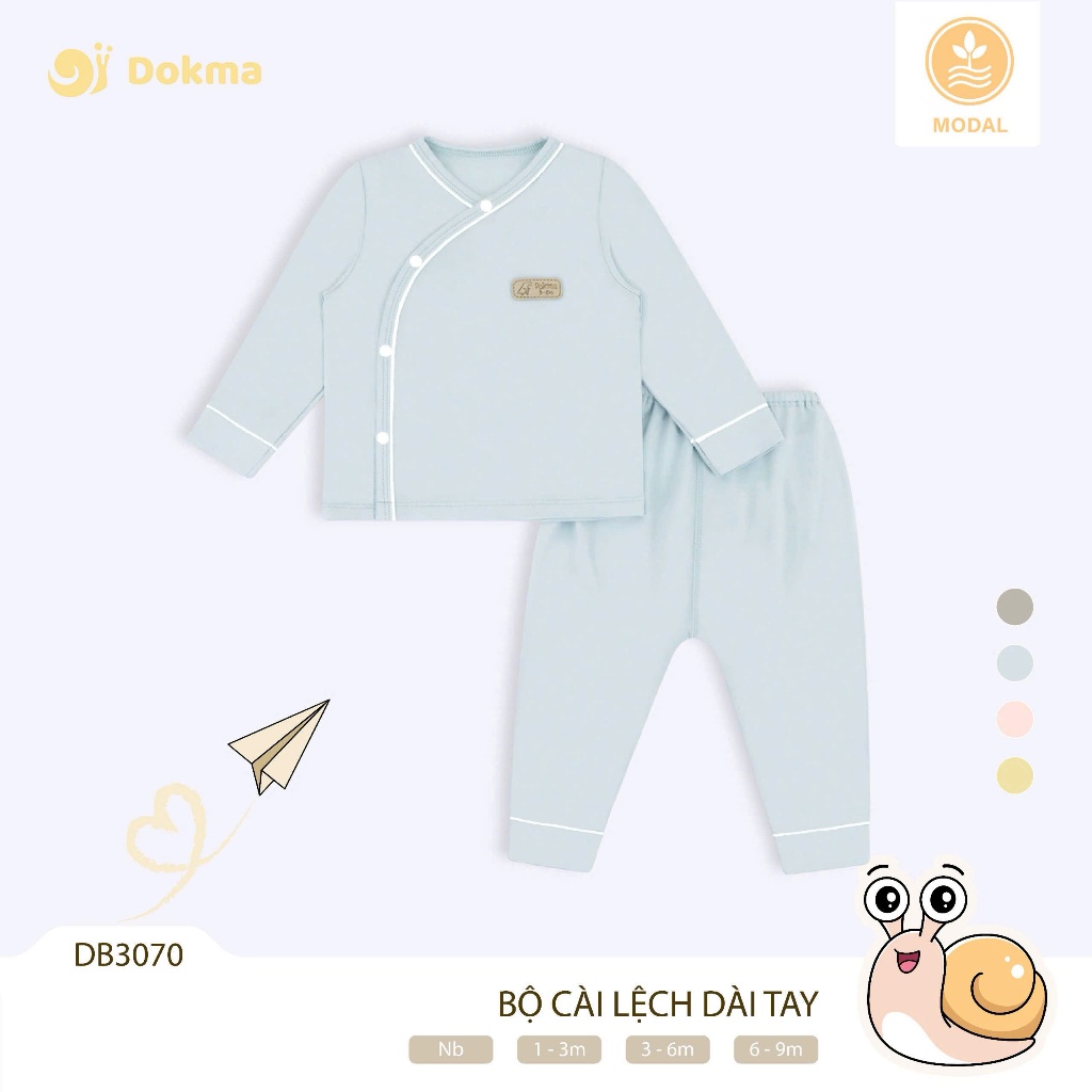 (3-9kg) Bộ Sơ Sinh Dài Tay Cho Bé Dokma DB3070  DB3302 DB3359 DB3285 DB3071