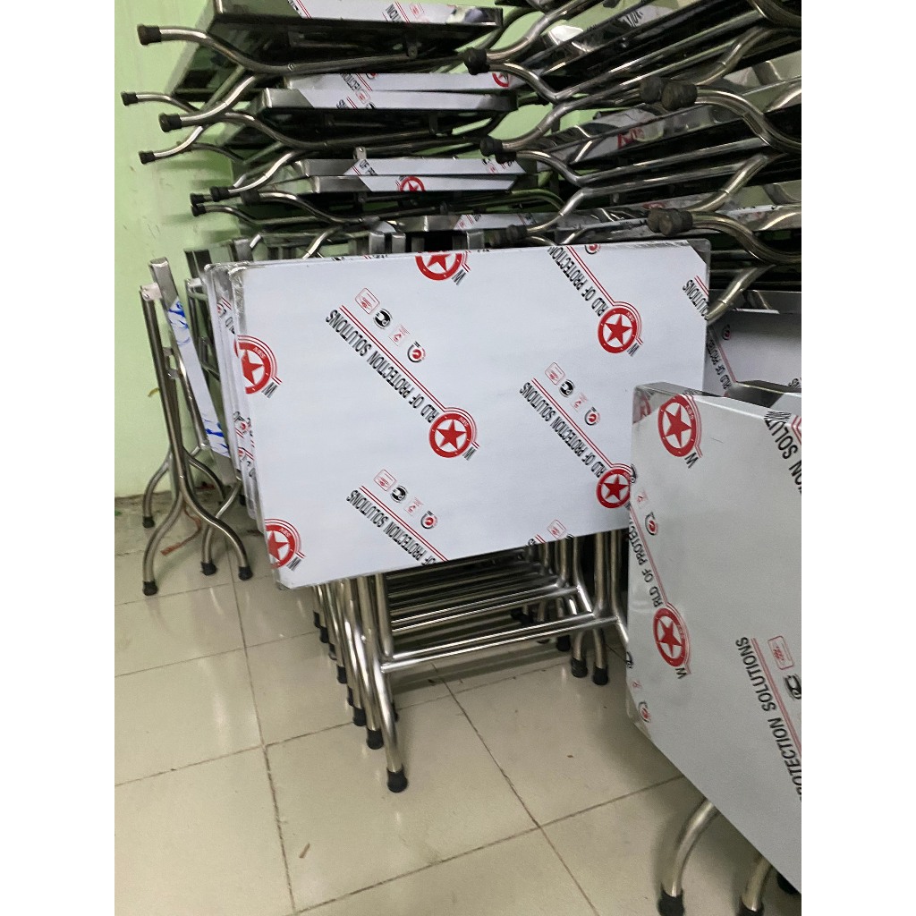 Bàn inox 201  chữ nhật xếp gọn bền đẹp, chắc chắn ( Giao hỏa tốc)