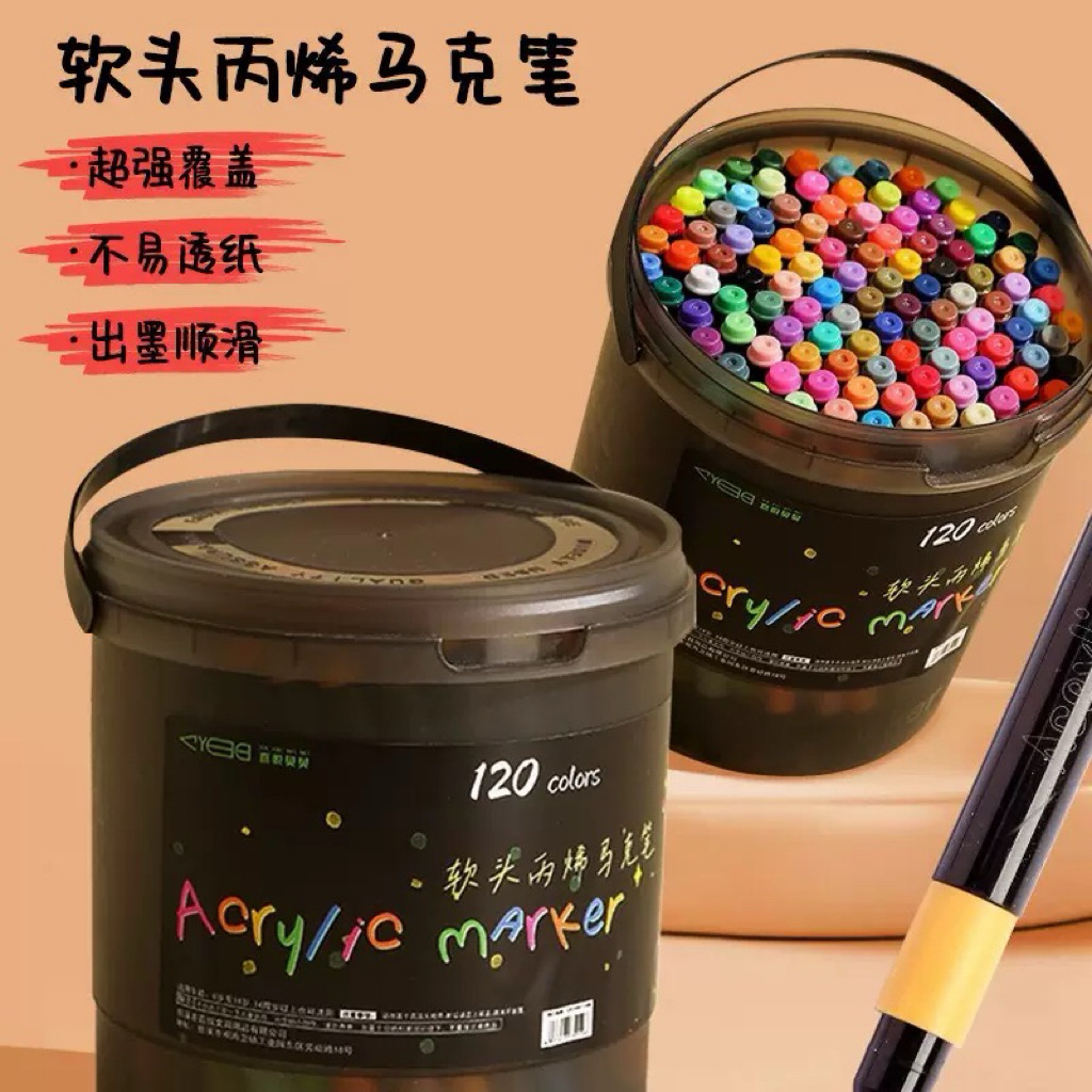 Bộ Bút màu 60/120 Bút Acrylic Marker Chống Nước, Vẽ Trên Mọi Chất Liệu