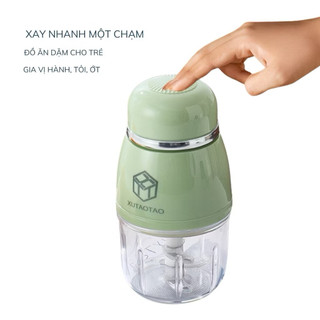 Máy Xay Ăn Dặm  Cối Thủy Tinh  Cối Thủy Tinh XuTaoTao 300ML, 6 Lưỡi Dao, Máy xay ăn dặm mini đa năng (hàng tốt)