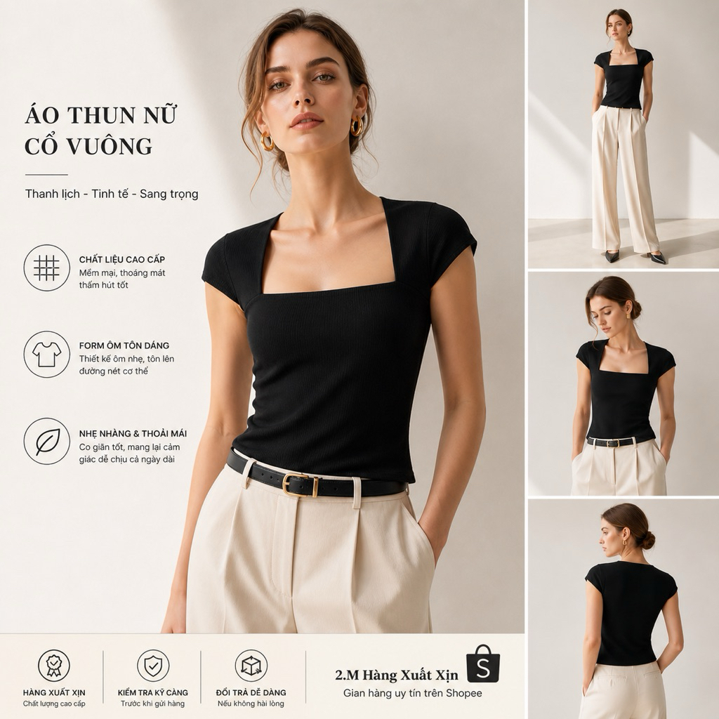 Áo Thun Gân Nữ tay Hến
