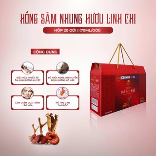 Nước chiết xuất hồng sâm nhung hươu 365  ( 70ml/ gói - 20 gói/1set)