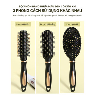 Lược chải tóc xoăn gỡ rối tạo kiểu chuyên dụng chống rụng tóc chất liệu bền đẹp dùng hằng ngày