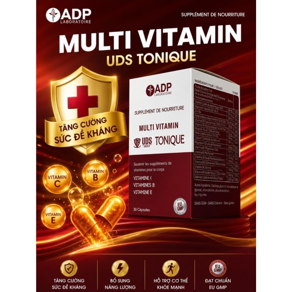 Viên uống trợ bổ sung vitamin tổng hợp cho cơ thể nhập khẩu từ pháp hộp 30 viên