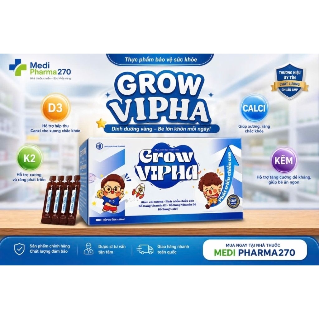 Siro bổ sung Caxi vitamin K2, vitamin D3, calci phát triển chiều cao giúp chắc xương, răng chắc khỏe