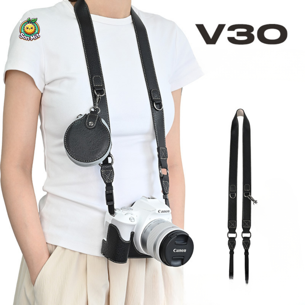 [Sẵn HN ] TỔNG HỢP Dây đeo vai bằng da V30 - Dây đeo máy ảnh fuj ifilm , ca non ,... phụ kiện máy ảnh