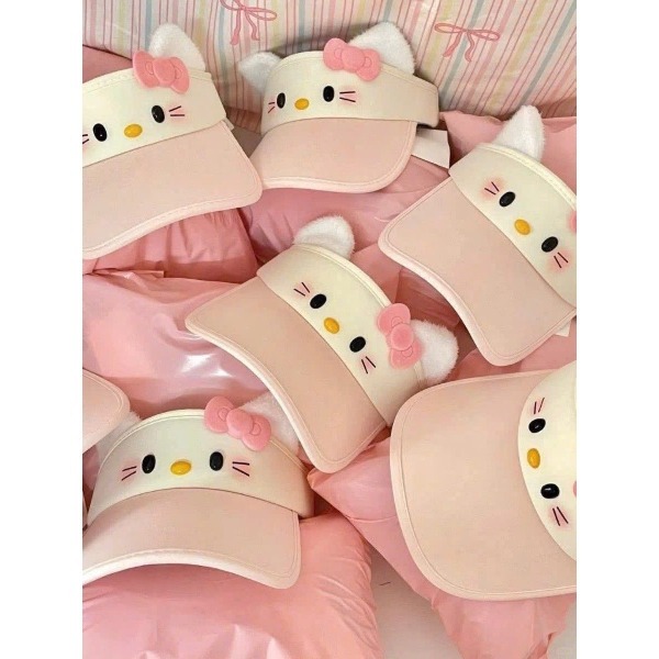 Mũ lưỡi trai tai mèo Mixky dễ thương style Hello Kitty, nón chống nắng form rộng unisex