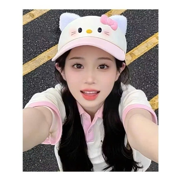 Mũ lưỡi trai tai mèo Mixky dễ thương style Hello Kitty, nón chống nắng form rộng unisex