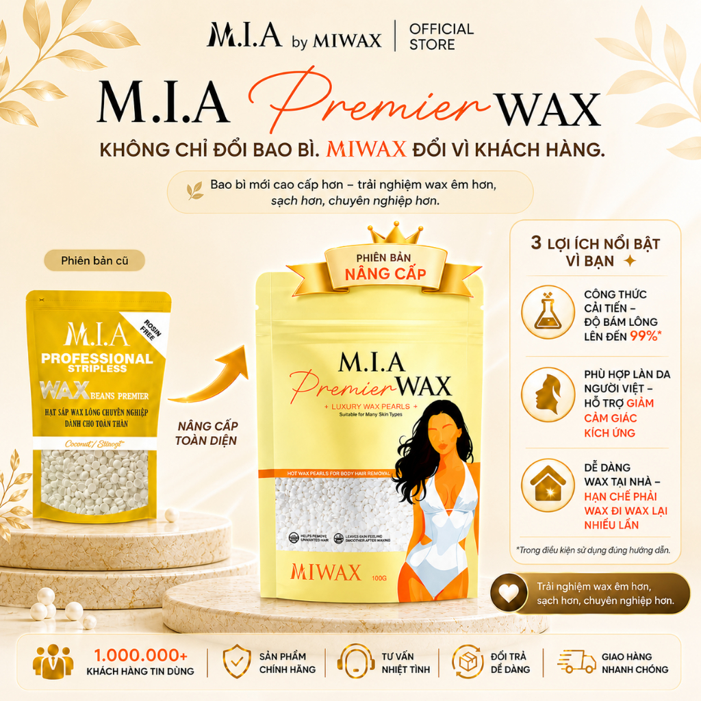 Sáp Wax Lông Nóng M.I.A WAXING by MIWAX - Wax Lông Nách, Wax Tay Chân, Wax Bikini, Sáp Wax Toàn Thân