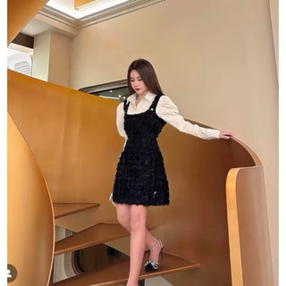 VÁY YẾM TWEED MÀU TÍM ROYAL BABY TI NGOAN SIZE M