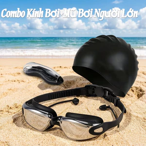 Combo Kính Bơi+Mũ Bơi dành cho cả nam và nữ chống tia UV, chống sương mờ, kèm nút bịt tai