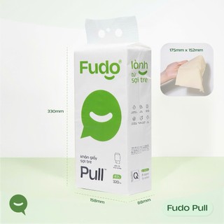 Khăn Giấy FUDO BAMBOO Rút Treo Tường 4 Lớp 320 Tờ, Khăn Giấy 100% Bột Tre Tự Nhiên, Thân Thiện Với Môi Trường,TissuePull