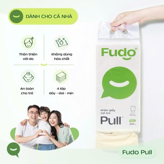 Khăn Giấy FUDO BAMBOO Rút Treo Tường 4 Lớp 320 Tờ, Khăn Giấy 100% Bột Tre Tự Nhiên, Thân Thiện Với Môi Trường,TissuePull