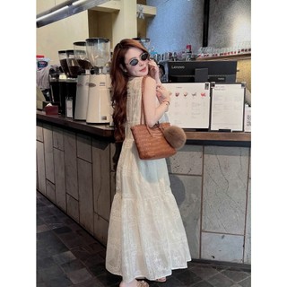 MIMI CLOTHING - Váy nữ cổ tròn basic mix chân váy xòe