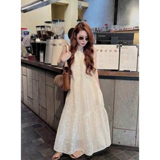 MIMI CLOTHING - Váy nữ cổ tròn basic mix chân váy xòe
