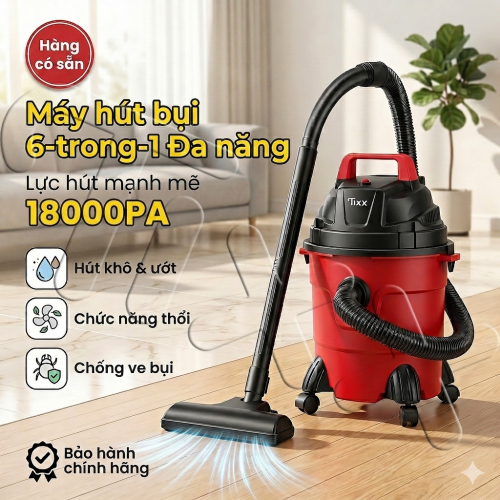 TIXX máy hút bụi thùng 650W khô ướt và thổi gió 15L  máy hút bụi chân không