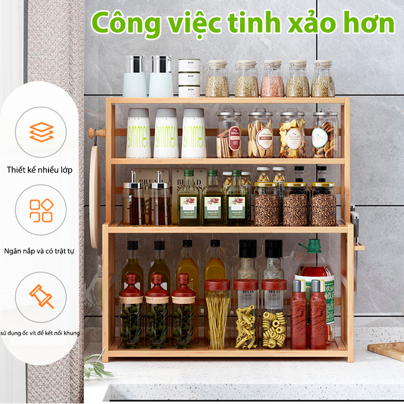 Kệ Bếp Bằng Tre Cao Cấp Đa Năng Bảo Hành Dài Hạn Giao Hàng Nhanh Phong Cách Hiện Đại Chất lượng cao