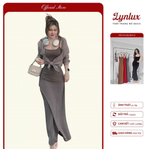 Đầm body 2 dây dáng dài đuôi cá, LYNLUX, Váy Body vải ladong mềm mịn