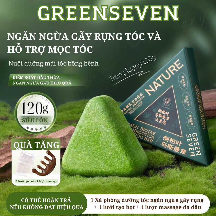 Xà Phòng Gội Đầu Chính Hãng Green Seven Thảo Mộc Cỏ Usma Tân Cương Xà Bông Giảm Gàu Mọc Tóc Ngăn Rụng Tóc