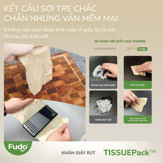 Khăn Giấy Rút Để Bàn từ Bột Tre Tự Nhiên FUDO BAMBOO TissuePack