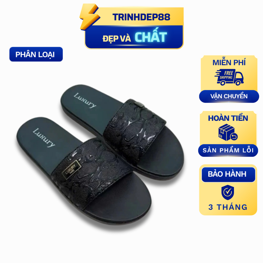 Dép Nam Boy Phố, Dép Da Nam Vân 3D Cao Cấp, Dép Nam LUXURY Mẫu Mới Siêu Hot Thời Trang Nam Đẳng Cấp