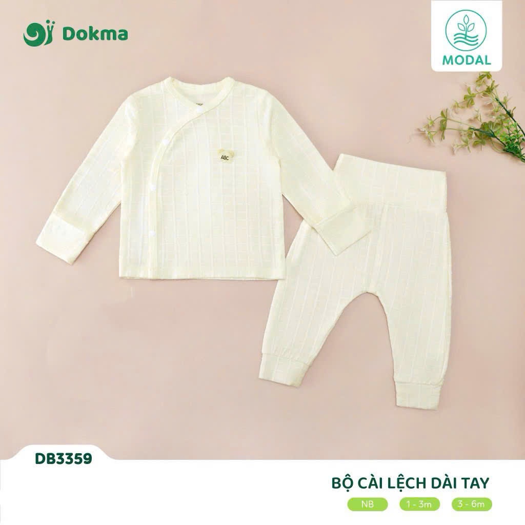 (2,8-6,8kg) Bộ Sơ Sinh Dài Tay Bé Trai, Bé Gái Dokma DB3071 DB3359
