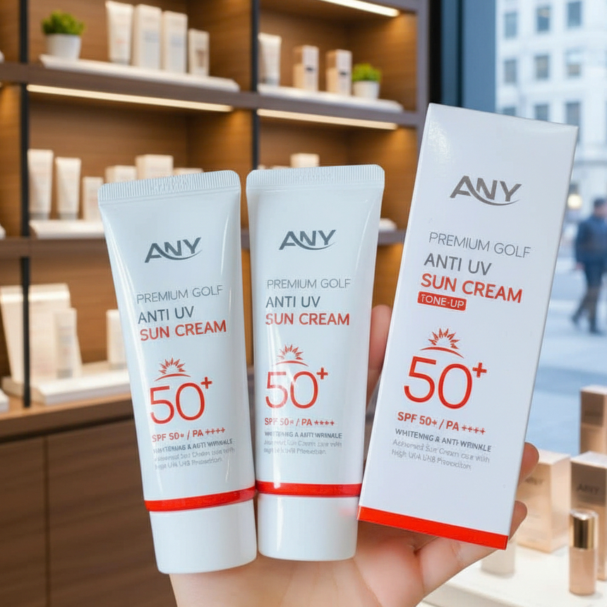 [3Tuýp+ Tặng 3Nạ] Kem Chống Nắng Any Hàn Quốc 60ml Premium Golf Anti UV SPF 50+ ( Nâng tông trắng hồng)