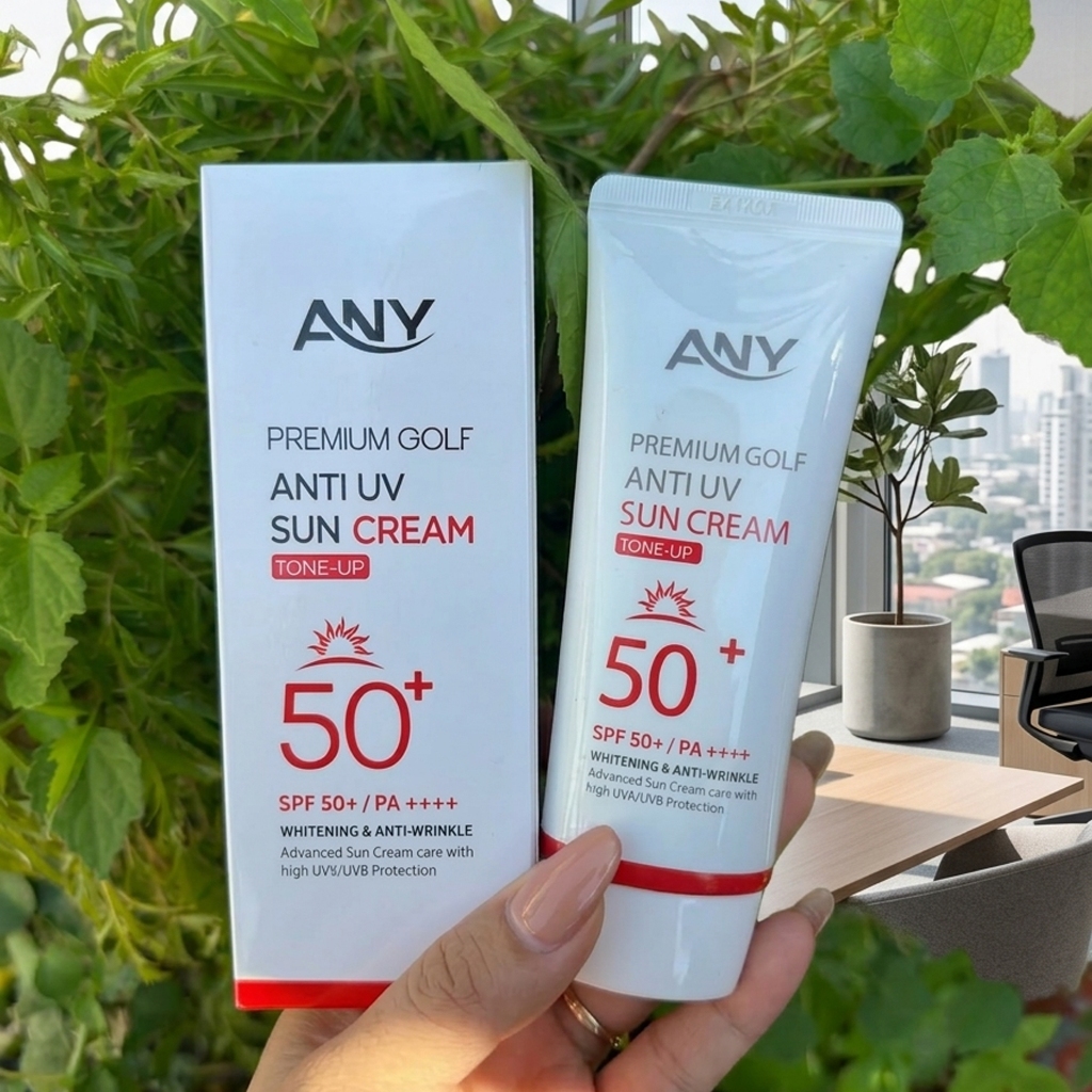[5Tuýp+5Nạ] Combo 5 Kem Chống Nắng Any Hàn Quốc Nâng tông Premium Golf Anti UV SPF 50+ 60ml, trắng hồng tự nhiên