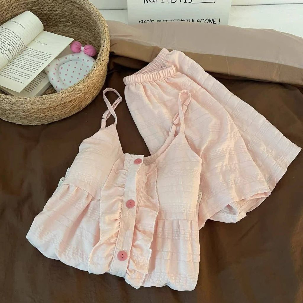 Bộ 2 dây viền bèo chất đũi mát ( hàng qc)