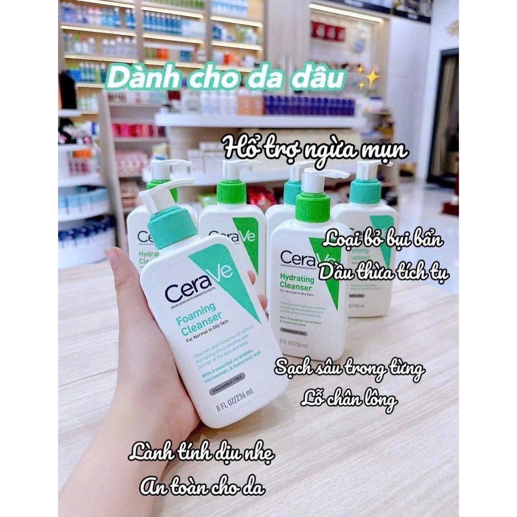 Sữa rửa mặt da dầu - da nhạy cảm - hỗn hợp 236ML