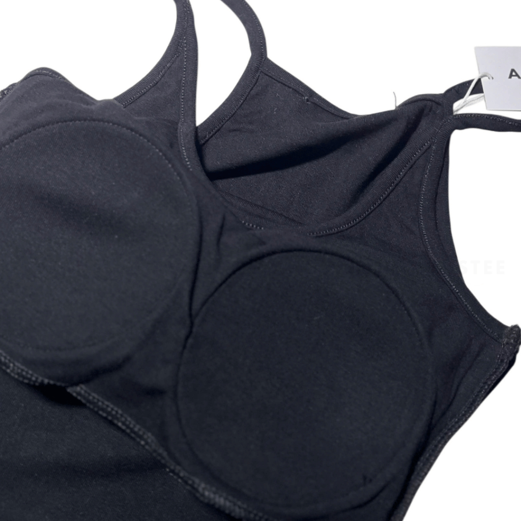 [TRƠN] Áo Ba Lỗ Nữ Có Mút Đệm, Freesize, Form Ôm Basic, Vải Co Giãn, Màu Đen Xám - Augustee