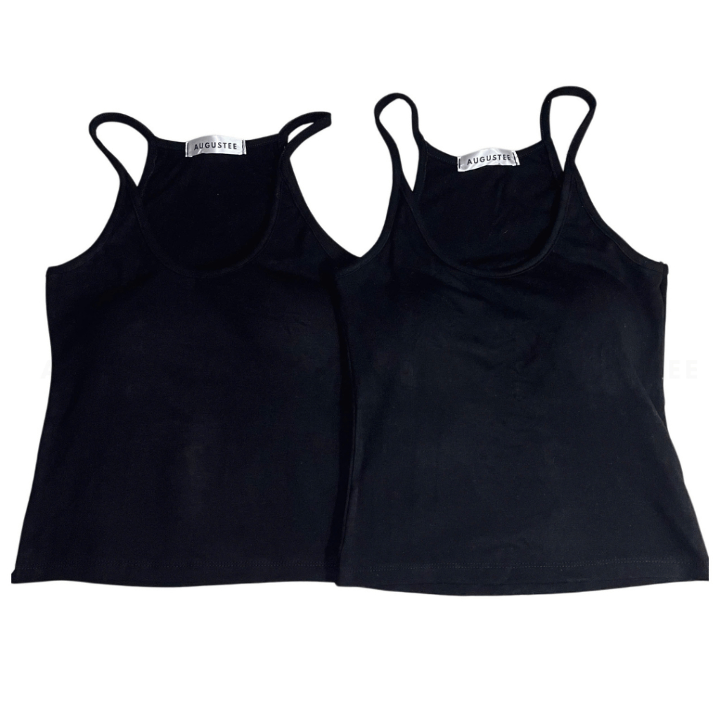 [TRƠN ĐEN] Áo Ba Lỗ Nữ Có Mút Freesize Form Ôm Basic Co Giãn - Augustee