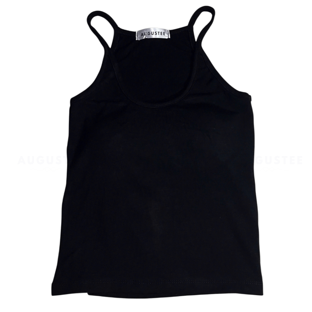 [TRƠN] Áo Ba Lỗ Nữ Có Mút Đệm, Freesize, Form Ôm Basic, Vải Co Giãn, Màu Đen Xám - Augustee