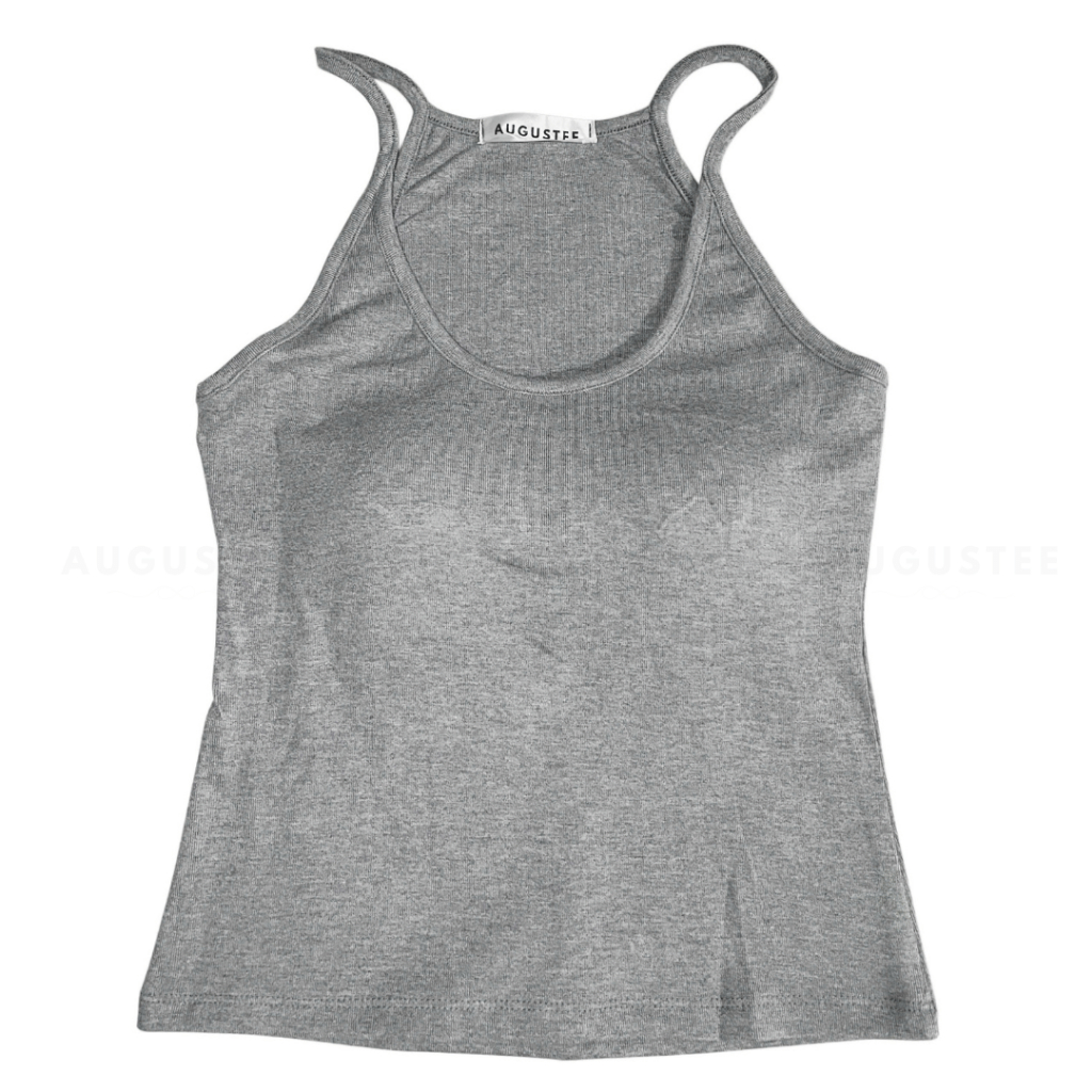 [TRƠN] Áo Ba Lỗ Nữ Có Mút Đệm, Freesize, Form Ôm Basic, Vải Co Giãn, Màu Đen Xám - Augustee