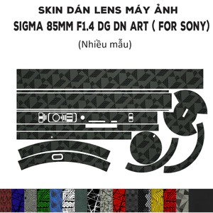 Skin dán Lens Sigma 85mm F1.4 DG DN Art (Nhiều mẫu) | Decal Film 3M dán bảo vệ ống kính máy ảnh 85 mm