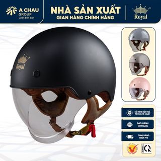 Mũ bảo hiểm xe máy Royal M239 có kính âm màu trà, size S M L XL XXL, nam nữ đi xe máy, BH 12 Tháng