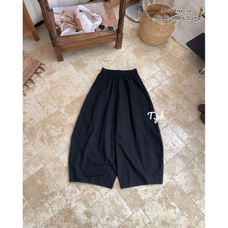 Quần baggy thô ống cong cạp chun form rộng #6602