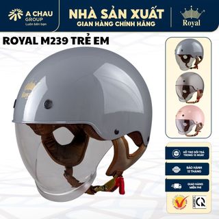 Mũ bảo hiểm trẻ em Royal M239 có kính âm phù hợp cho bé trai gái vòng dầu từ 48-52cm, Bh 12 tháng