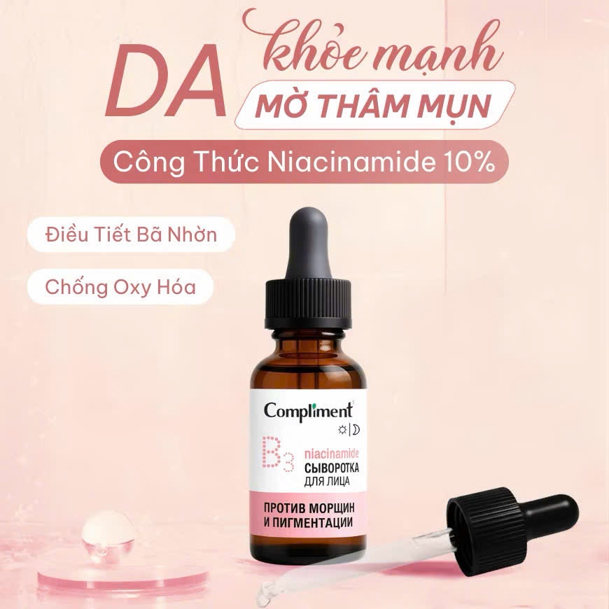Serum Compliment Anti-wrinkle Niacinamide, VitaminC & Tranexamic Acid Kiềm Dầu, Sáng Da Đều Màu 27ml | BigBuy360 - bigbuy360.vn