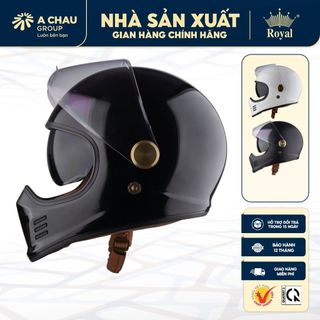 Mũ Bảo Hiểm Full Face Royal M186 2 Kính Che Mặt Classic, Nam Nữ Đi Phượt, Moto, BH 12 Tháng