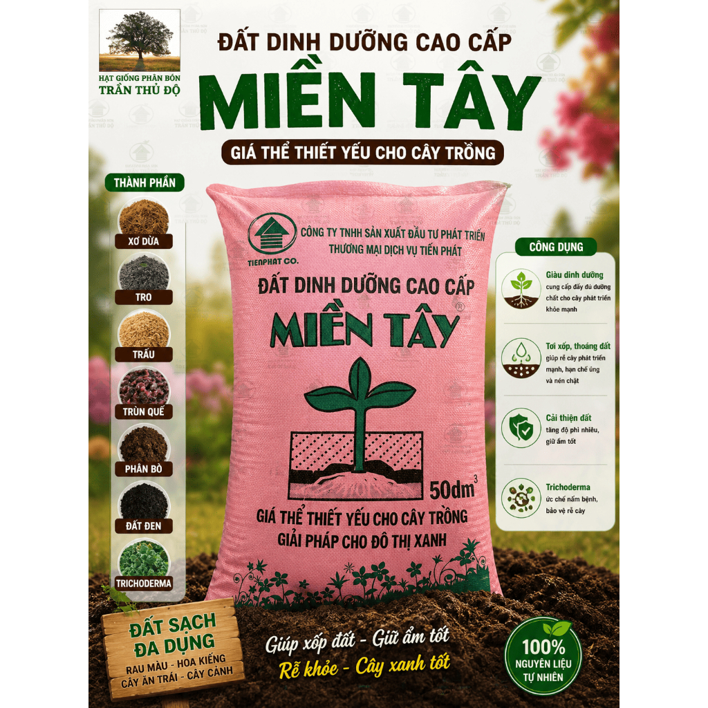 { GHCK - HCM } ĐẤT SẠCH MIỀN TÂY 50DM3 - CÓ 7 THÀNH PHẦN | Shopee Việt Nam