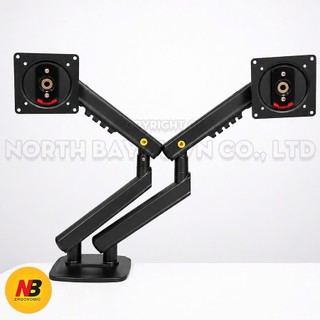 [Mẫu Mới 2026] Giá Treo 2 Màn Hình NB A5C Khép Thép Chịu Lực Cho Máy Tính 17-32 Inch Xoay 360 Độ