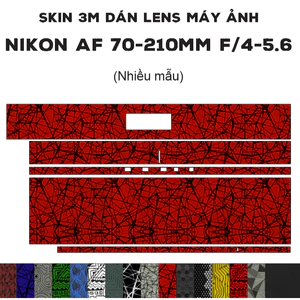 Skin dán Lens Nikon AF 70-210mm f/4-5.6 (Nhiều mẫu) | Decal Film 3M dán bảo vệ ống kính máy ảnh Nikkor 70-210 mm