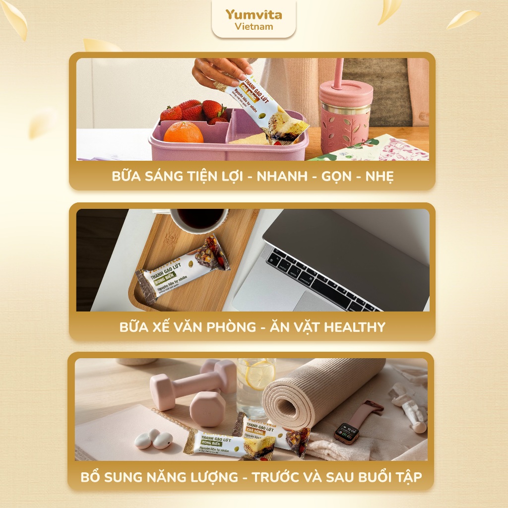 [MUA 2 GIẢM 40%] Bánh Hạt Dinh Dưỡng Yumvita - 200gr Kết hợp 5 loại hạt và trái cây đến từ Đắk Lắk
