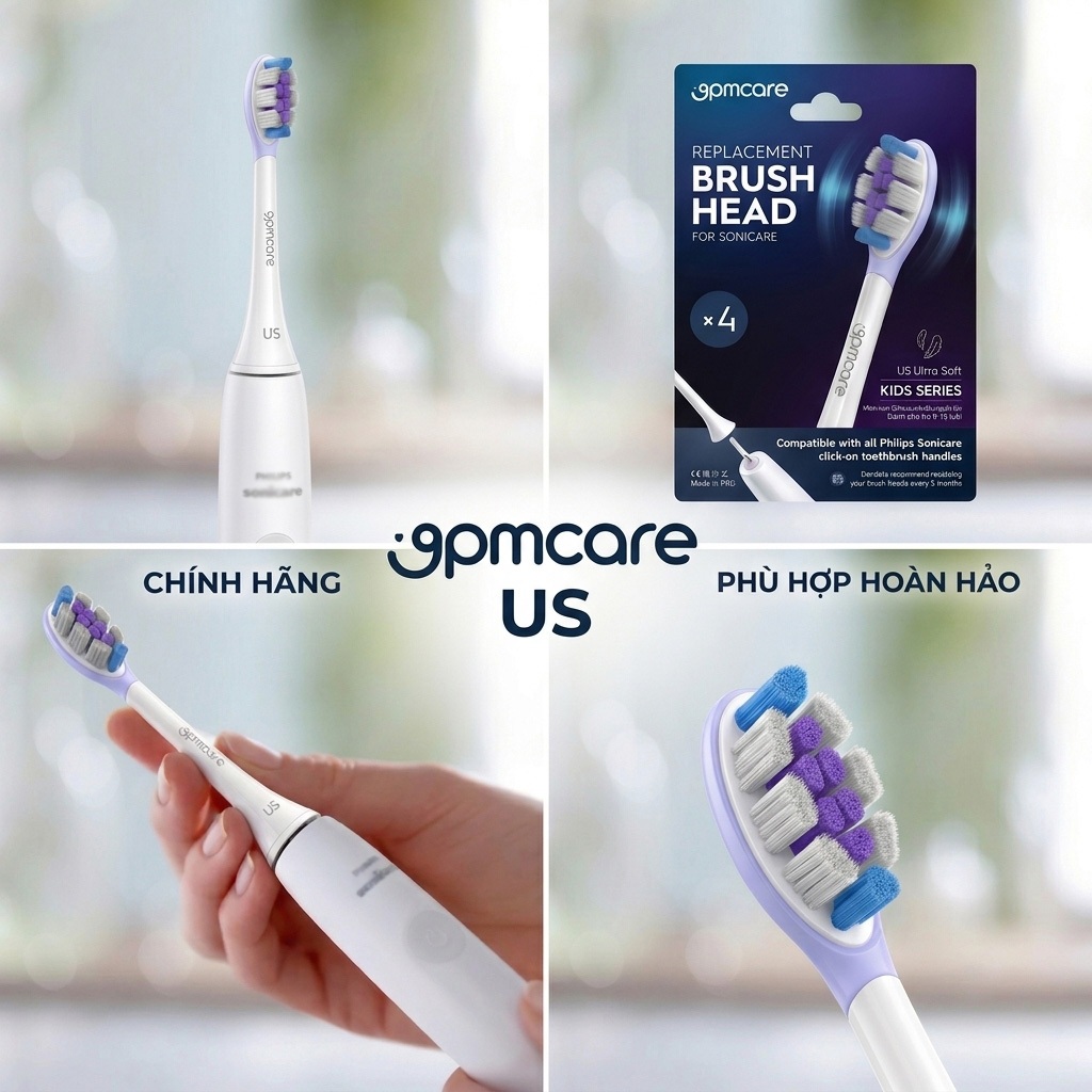 Đầu Bàn Chải Điện 9PMCARE Ultra Soft Siêu Mềm - tương thích với Philips Sonicare (Chuyên Dụng Cho Răng Nhạy Cảm)