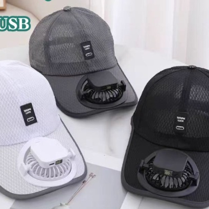 Mũ Năng Lưỡi Trai Có Quạt, Sạc USB - Chống Nắng, Thoáng Khí, Chống UV, Cho Cắm Trại, Câu Cá, Đạp Xe Nam Nữ