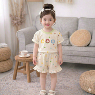 Combo 3 Bộ Đồ Bé Gái Thun Cotton 4 Chiều Chấm Bi – Vải Mềm Mịn, Thấm Hút Mồ Hôi, Phong Cách Đáng Yêu (9-25kg)